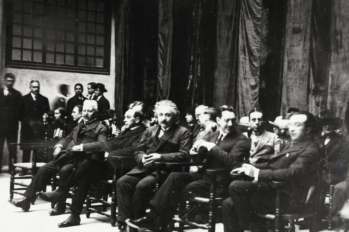 Albert Einstein en la Escuela Industrial de Barcelona en 1923. / Foto: UPCommons