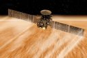Maniobra de aerofrenado en la atmósfera marciana, realizada por la ExoMars Trace Gas Orbiter en octubre de 2016.