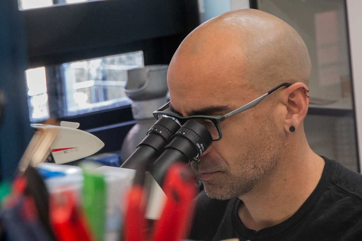 Pau Carazo en su laboratorio
