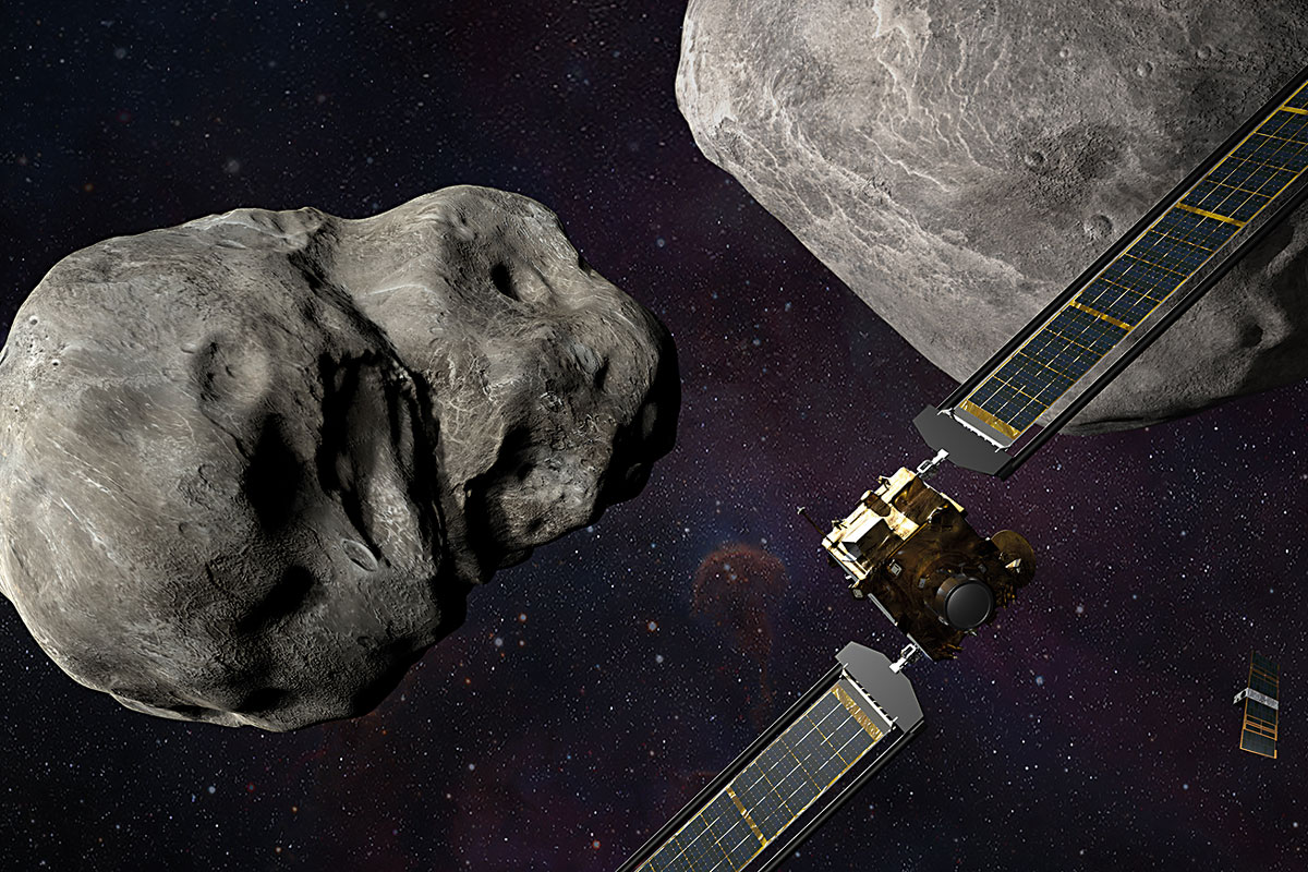 Missió DART frente a los asteroides Dimorphos y Didymos